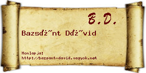 Bazsánt Dávid névjegykártya