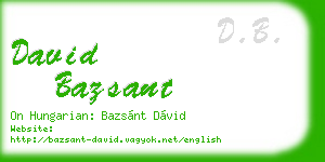 david bazsant business card